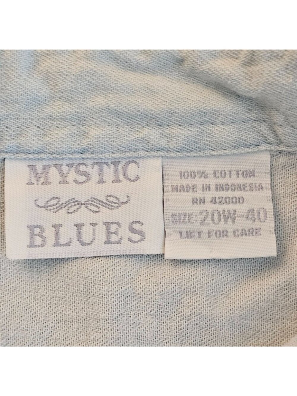 READ Vintage Mystic Blues Button Up Shirt Womens 20W Plus Long Sleeve Denim 90s - Picture 4 of 9